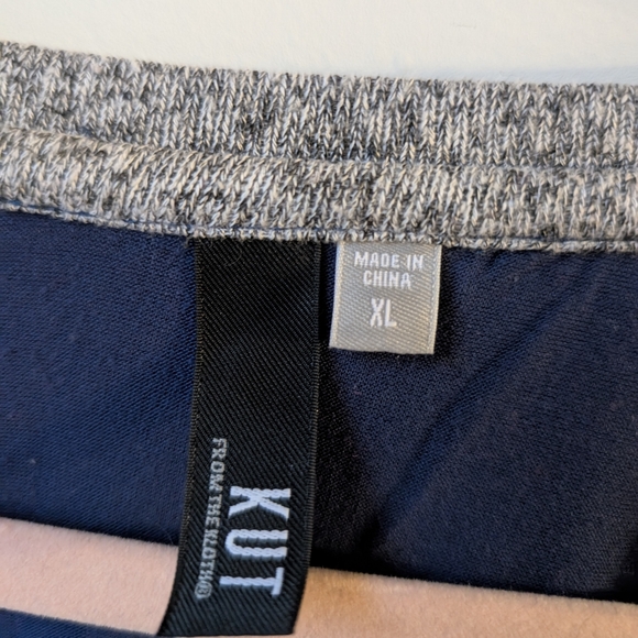 Kut From The Kloth Bender Floral Mixed Material Sweater Top Size XL - Picture 3 of 4